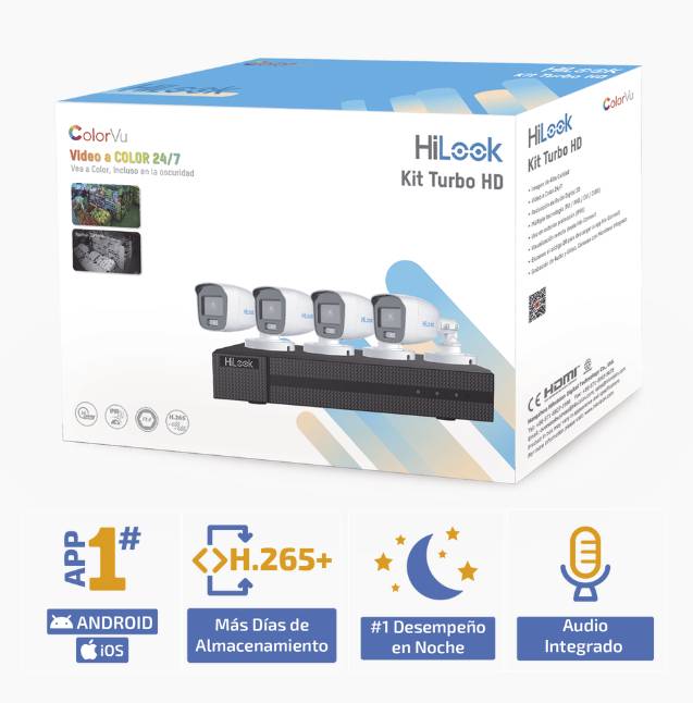 Kit TurboHD 1080p / DVR 4 Canales / 4 Cámaras Bala ColorVu con Micrófono Integrado / Fuente de Poder / Accesorios de Instalación - Kit TurboHD 1080p / DVR 4 Canales / 4 Cámaras Bala ColorVu con Micrófono Integrado / Fuente de Poder / Accesorios de Instalación -